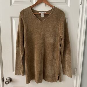 Jones New York Sport Sweater Women’s Plus Size 3X V-Neck Pullover Brown